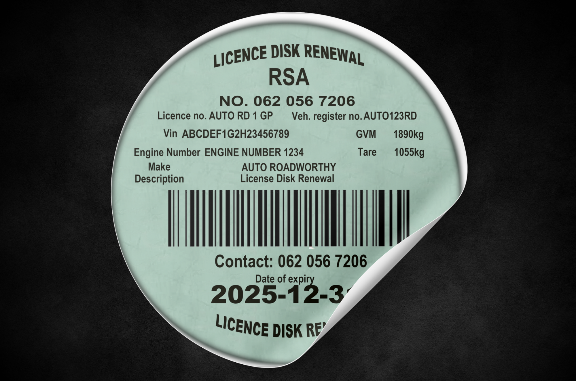License disk